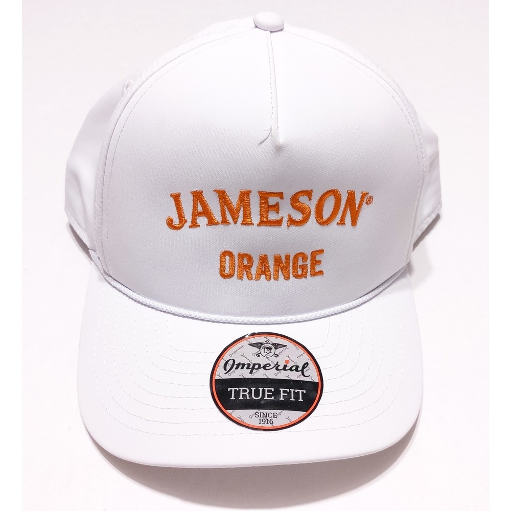 IMPERIAL Jameson Orange Irish Whiskey Hat Cap Rope True Fit White Snapback ~ New